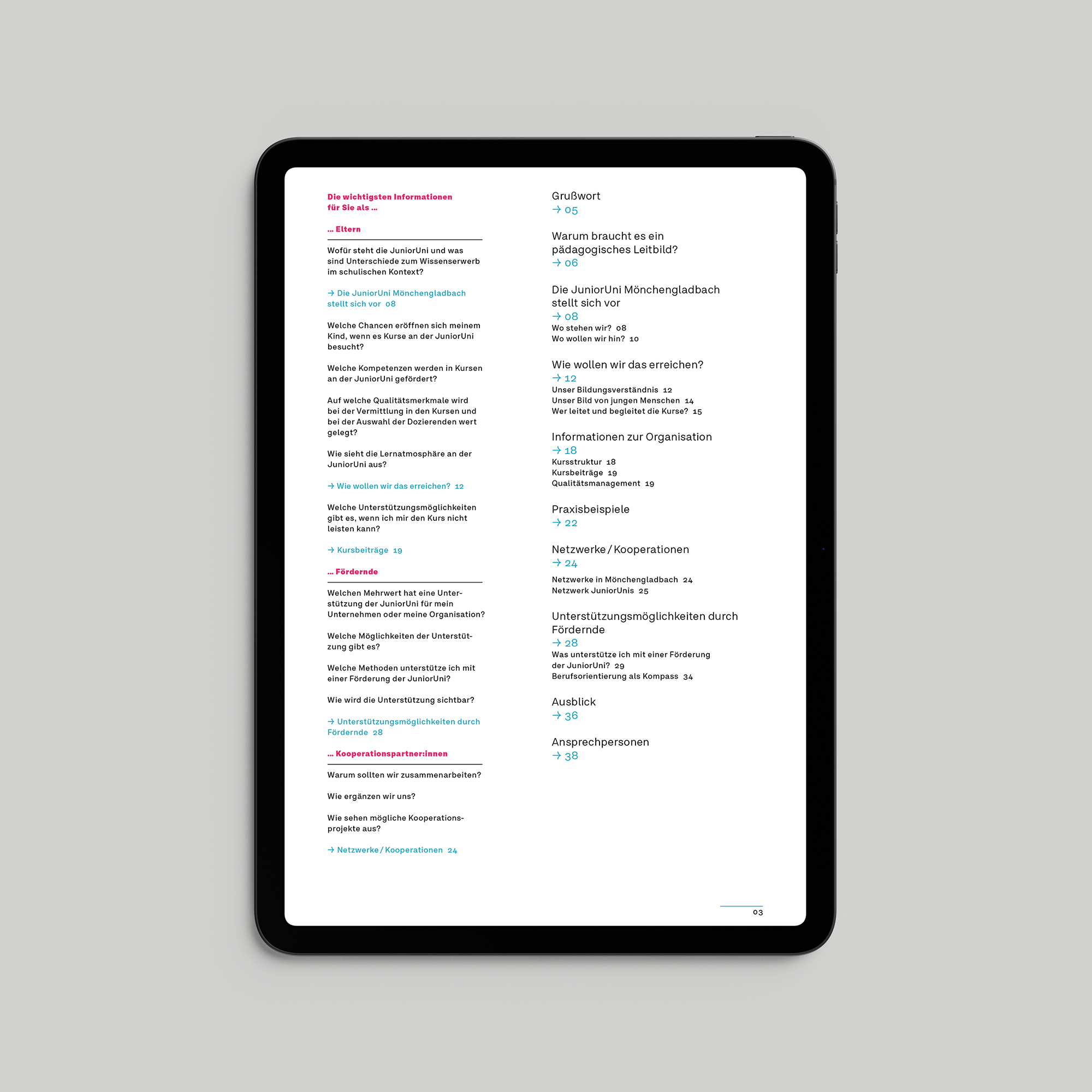 Innenansicht der Broschüre